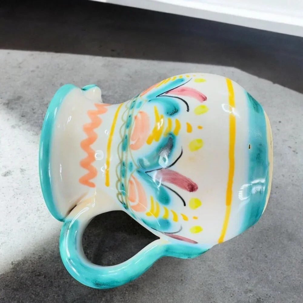 Vintage La Gartera Art Potter Jug Pitcher Toledo‎ Spain signed Pottery Hand Made